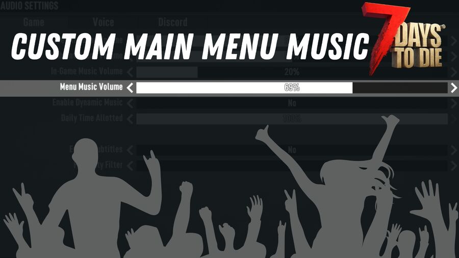 Custom main menu music settings screen